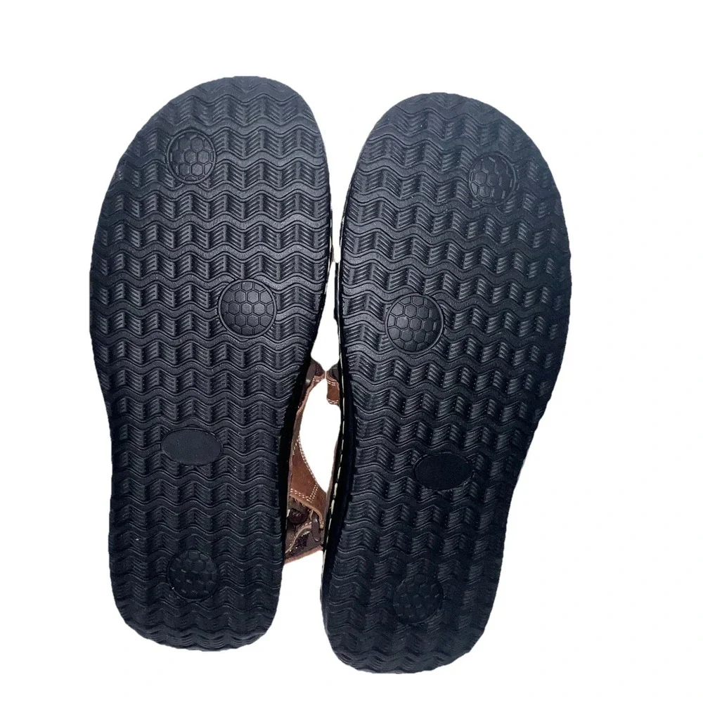 (B27/7)Holy Ark Men's Leather Comfortable Opentoe Outdoor Beach Sandals Size12